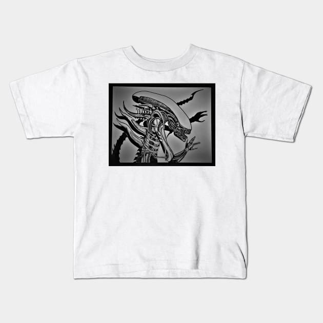 Alien Drone Kids T-Shirt by Octo30